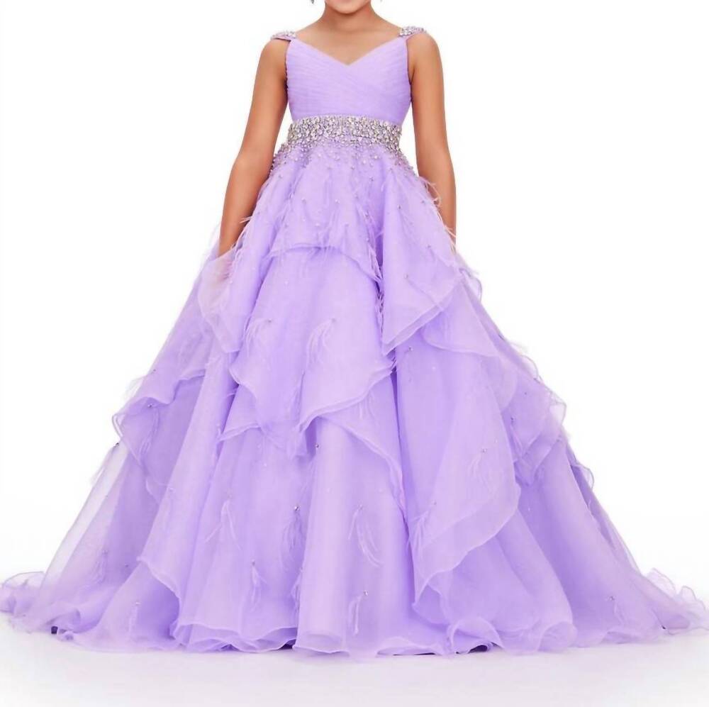 NEW ASHLEYLAUREN v neckline gown in orchid
